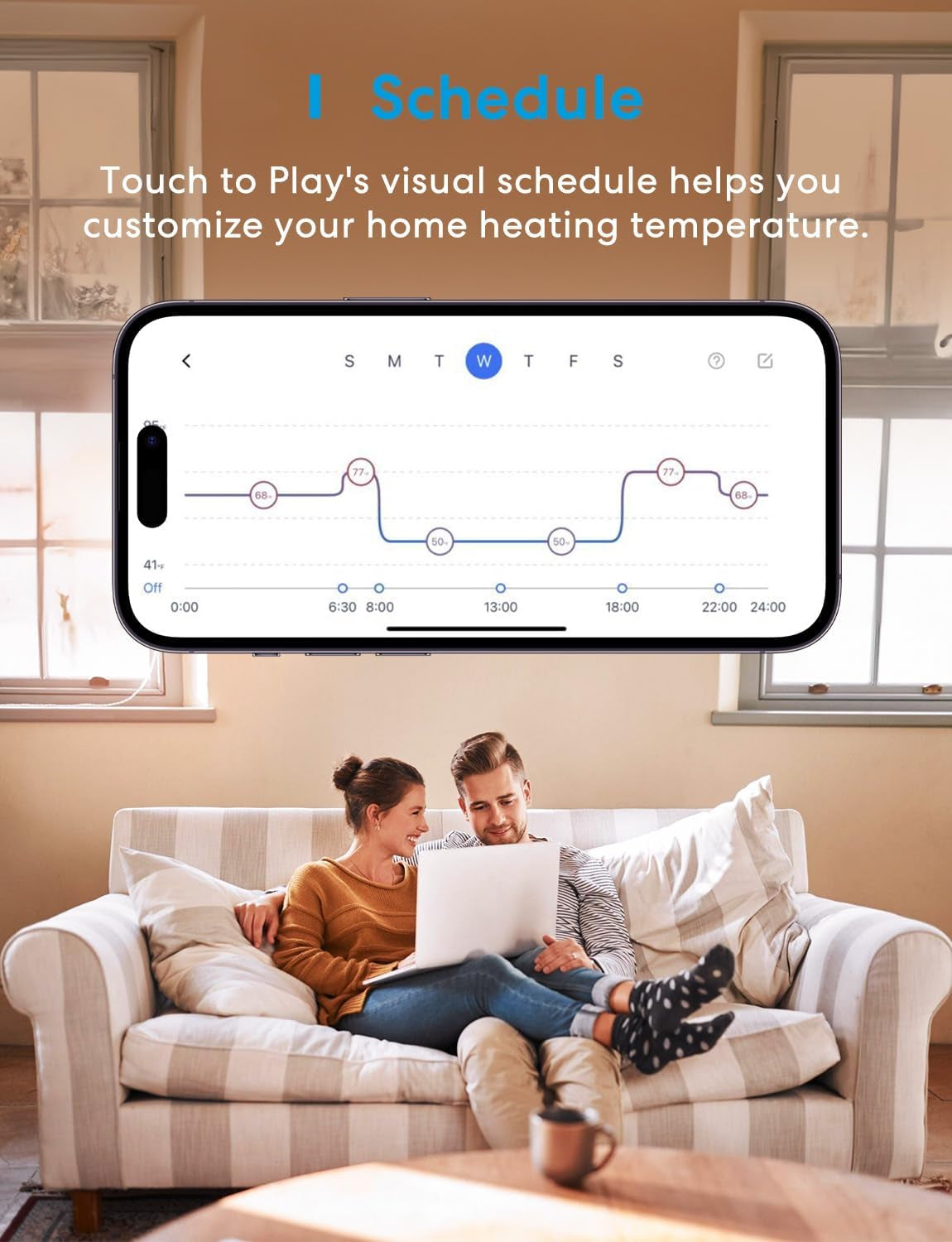 Smart Thermostat for Electric Baseboard and In-Wall Heaters Work with Homekit, Alexa and Google Home, 120V-240V Wi-Fi Programmable Thermostat with Easy Install, Energy Saving, 4 Wires Needed