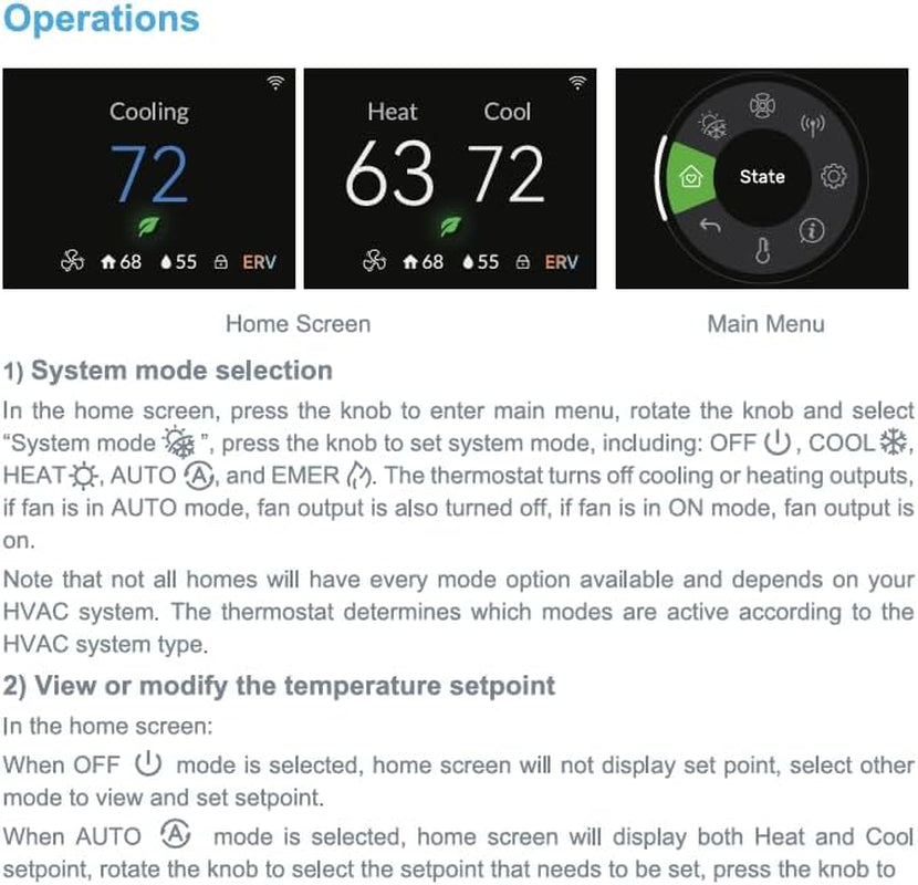 Wi-Fi Smart Thermostat Programmable - Compatible with Alexa, Google Assistant - High Rise 3 Speeds Fan Coil - ERV/HRV On/Off - Smart Life, Tuya APP -  2, Small