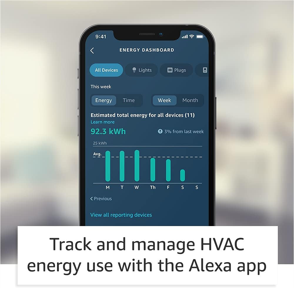 Like-New  Smart Thermostat – ENERGY STAR Certified, DIY Install, Works with Alexa – C-Wire Required