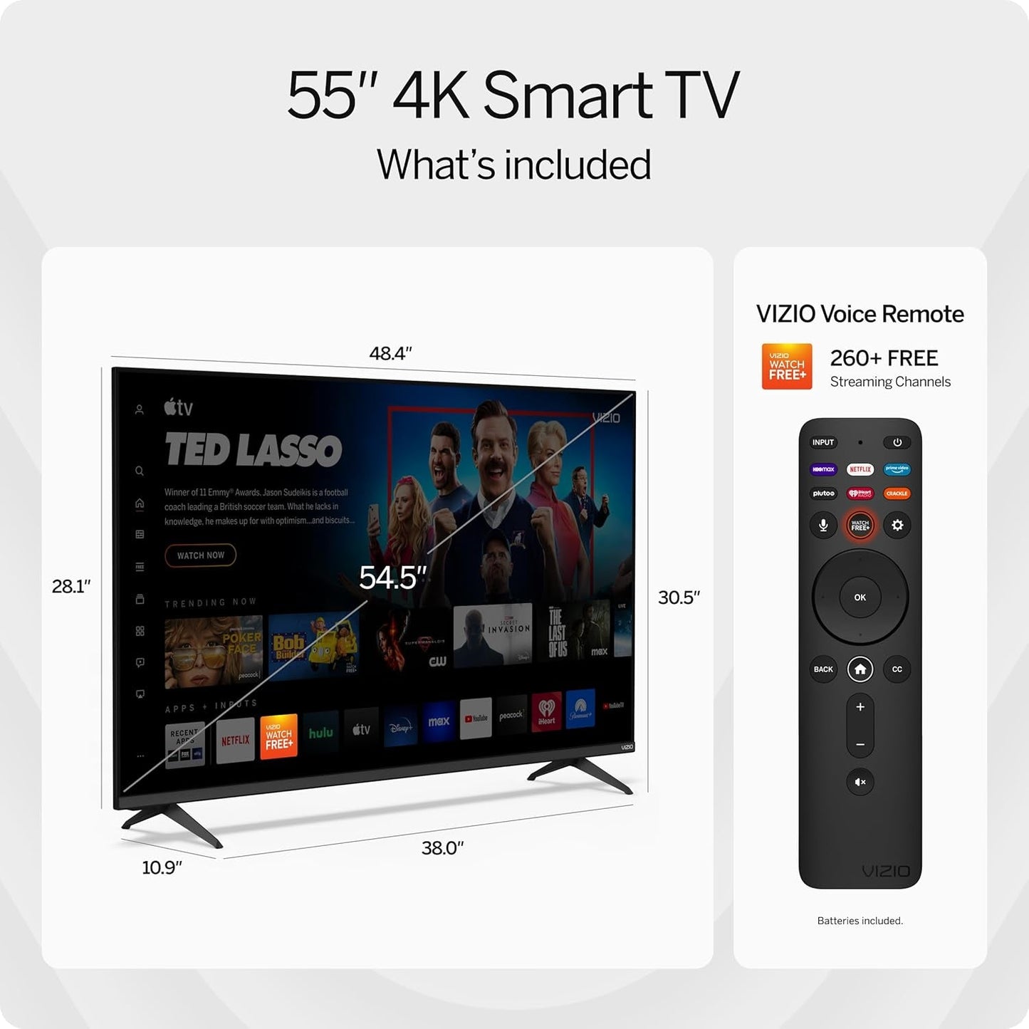 55-Inch V-Series 4K LED HDR Smart TV W/Dolby Vision, Wifi 6E, Bluetooth Headphone Capable, Gaming Engine & Alexa Compatibility, V555M-K01, 2023 Model