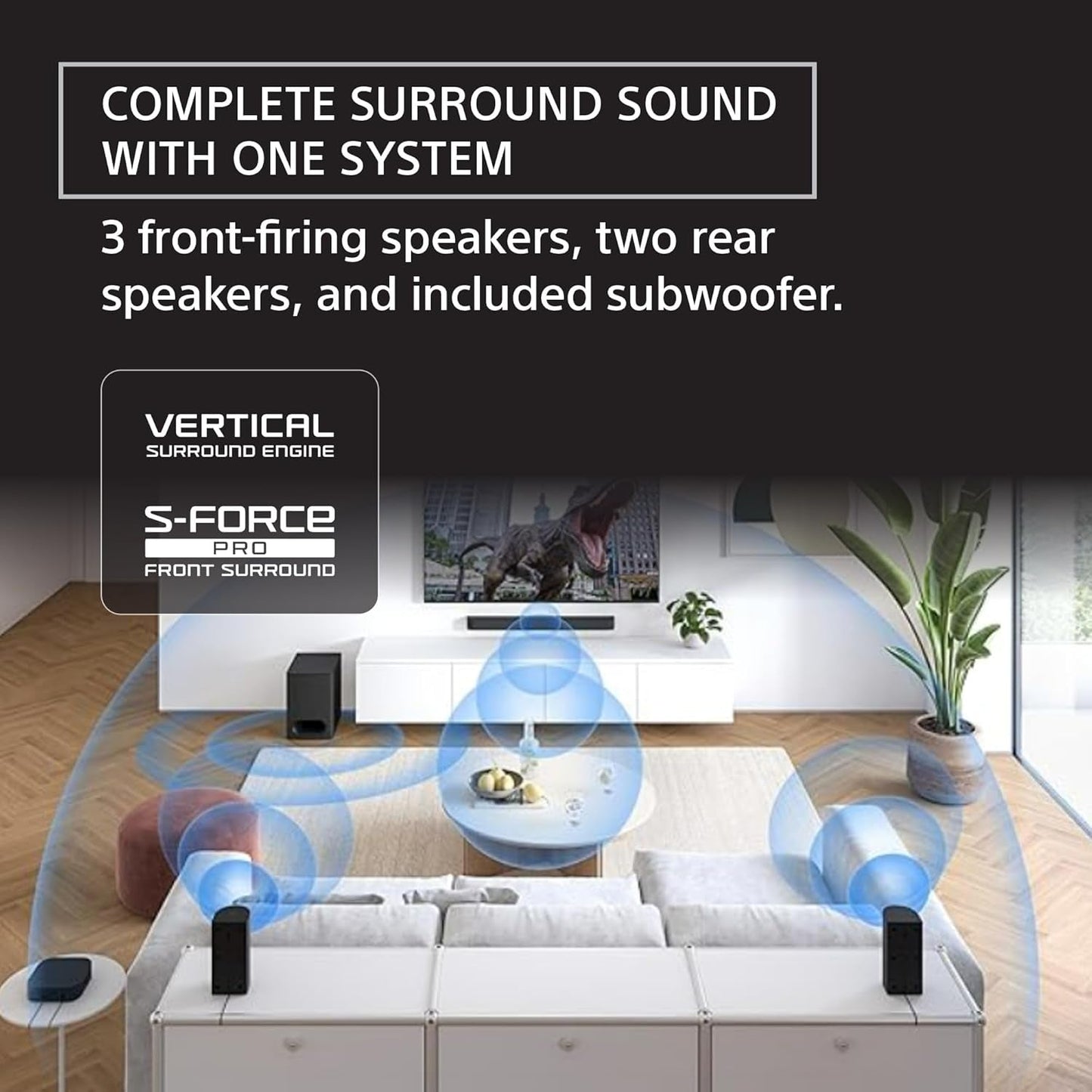 BRAVIA Theater System 6, 5.1Ch Home Theater System Sound Bar with Subwoofer and Rear Speakers, Surround Sound by Dolby Atmos/Dts:X Compatible HT-S60