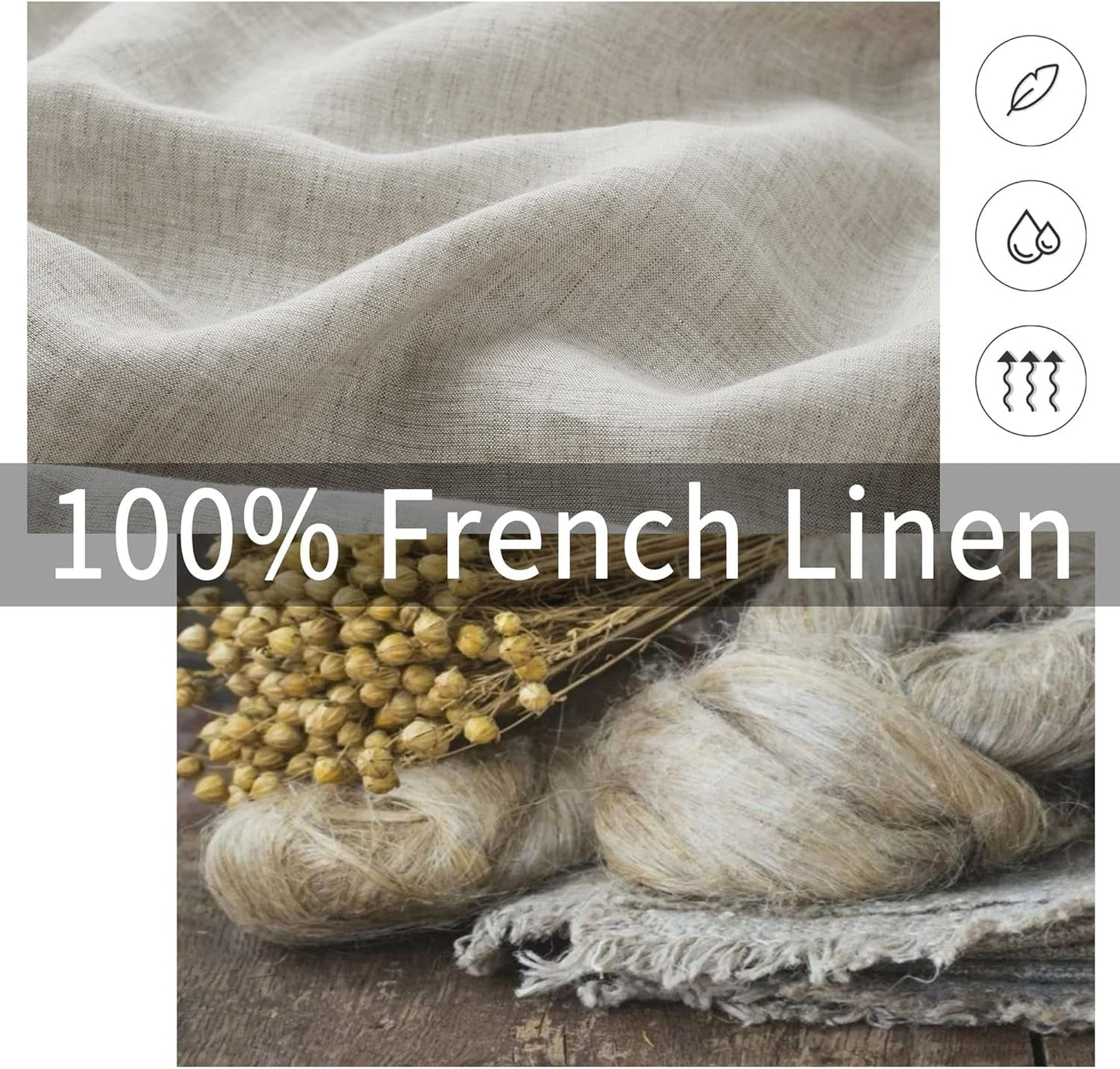 100% Linen Pillowcases Set of 2, Standard Size 20" X 26" Pillow Case, Linen Pillow Sham