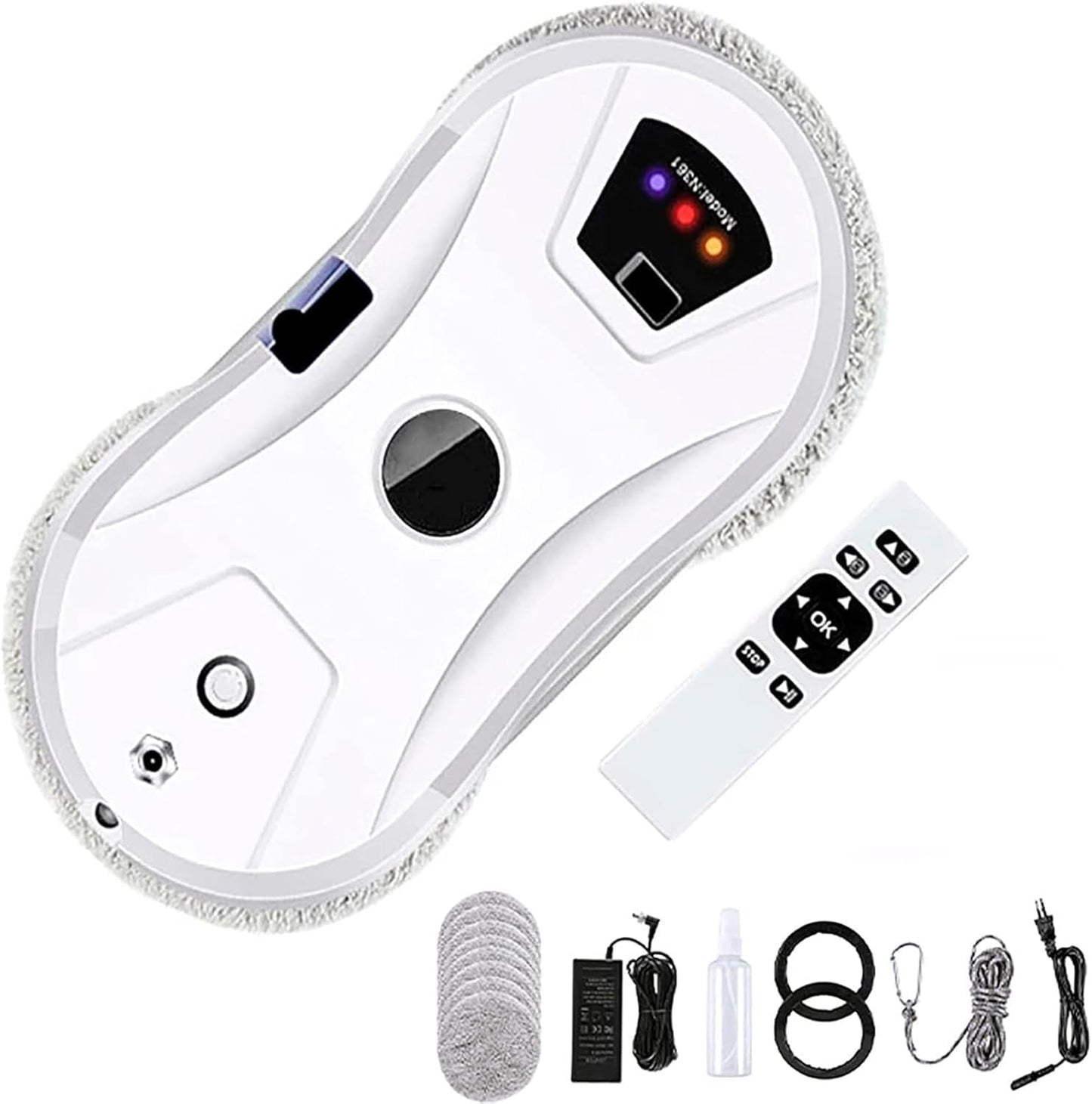 Window Cleaner Robot, with Automatic Water Spray Smart Glass Cleaning Robotic for Indoor and Outdoor Glass Tile Window Smart Cleaner Kit with Remote Control