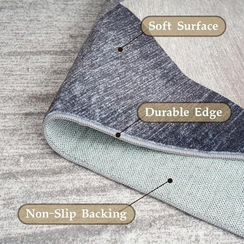 Washable Modern Area Rug - Geometric Style 9X12 Rugs for Living Room, Bedroom, Machine Washable Rug Soft Non Slip Non Shedding Area Rug - Green, 9'X12'