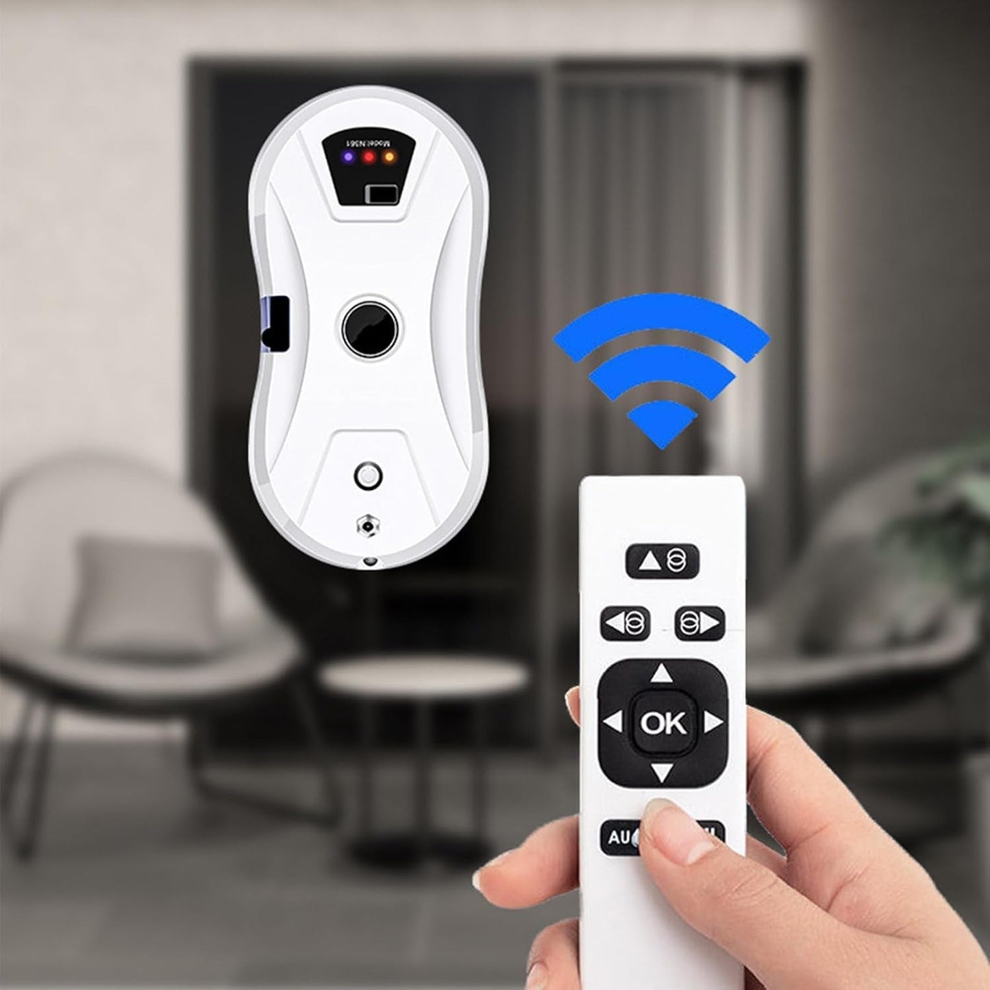 Window Cleaner Robot, with Automatic Water Spray Smart Glass Cleaning Robotic for Indoor and Outdoor Glass Tile Window Smart Cleaner Kit with Remote Control