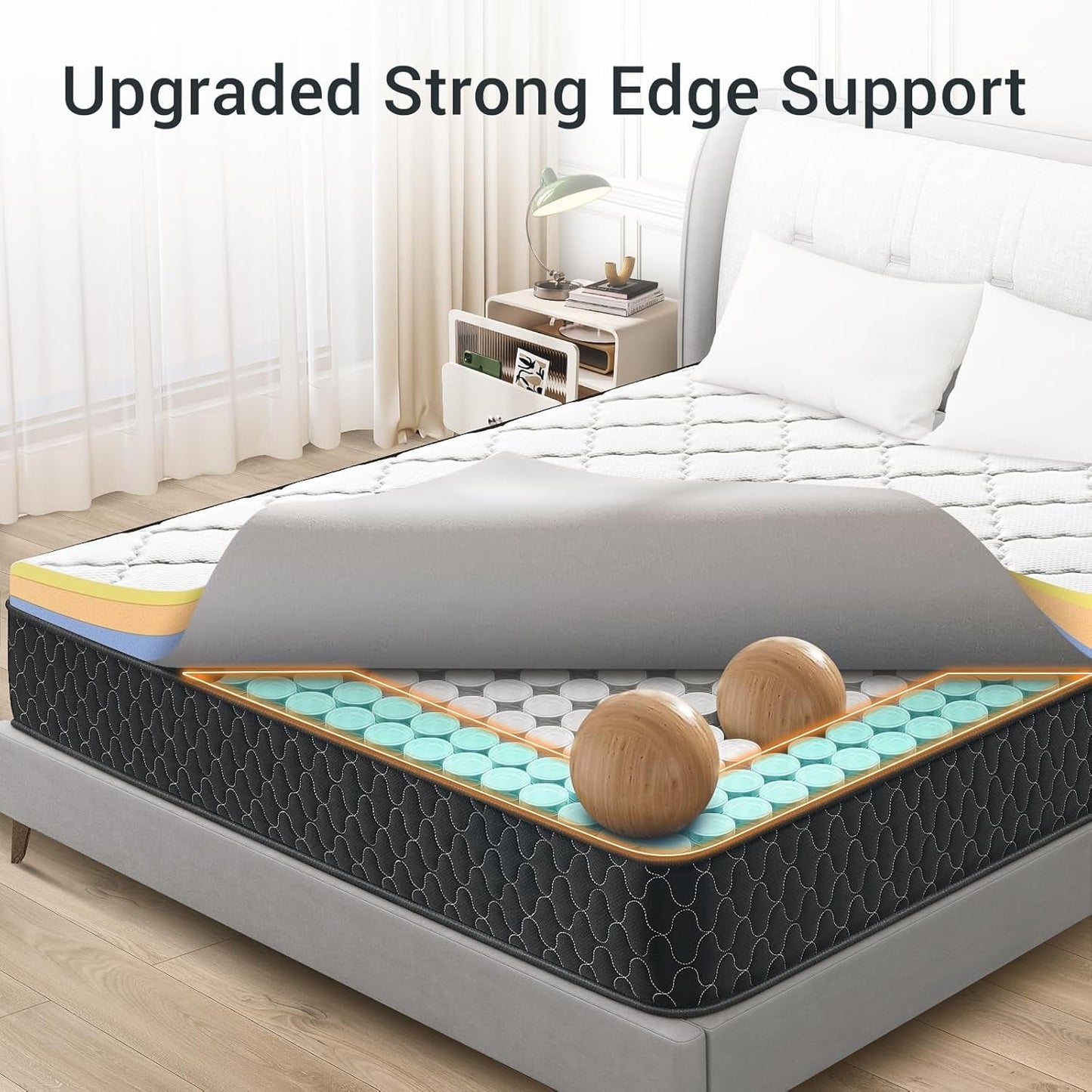 12 Inch Full Size Mattress,Memory Foam Hybird Mattress in a Box with Individually Wrapped Pocket Springs,Motion Isolation,Pressure Relief,Strong Edge Support, Medium Firm