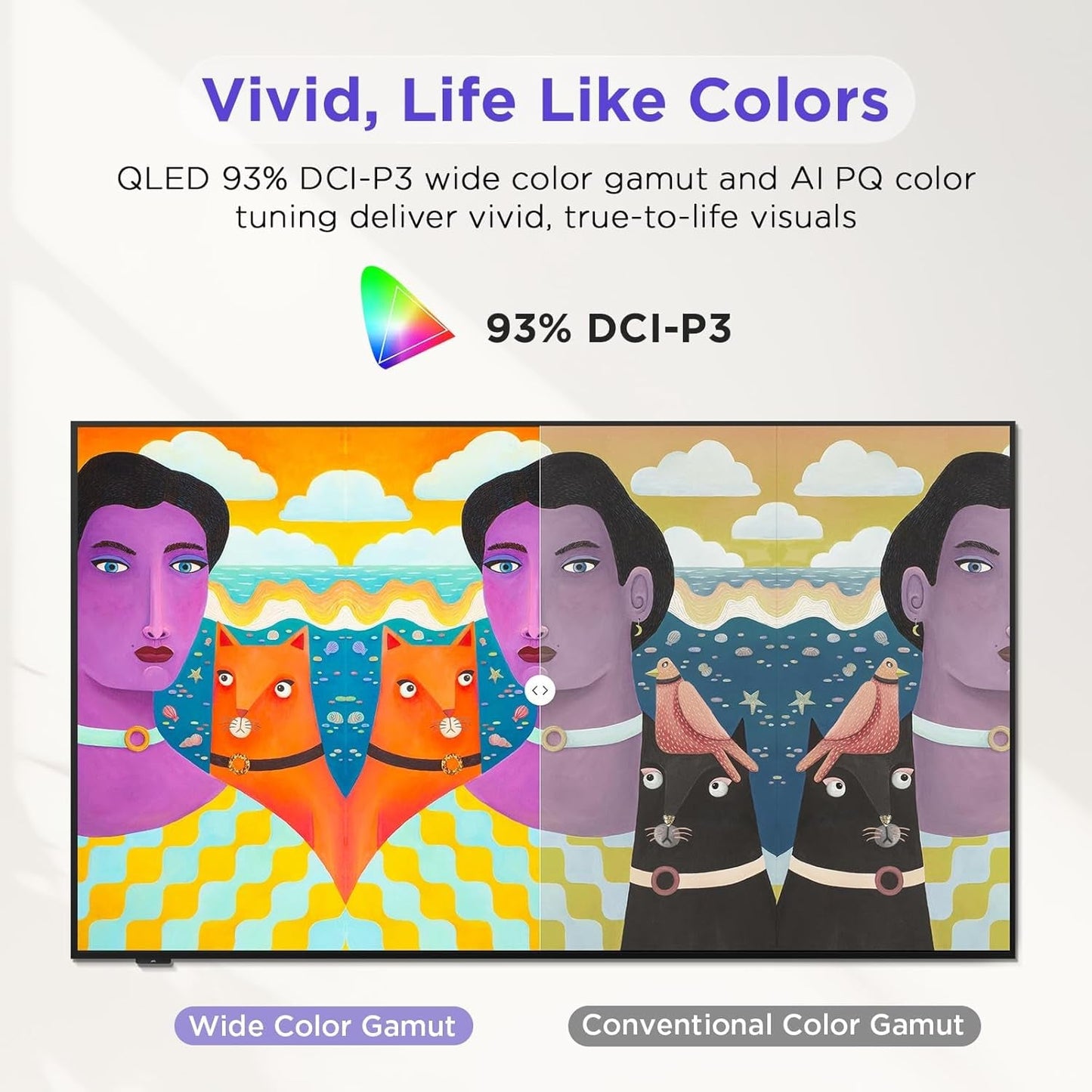 65-Inch Class QLED 4K Smart TV, Ultra-Slim Picture Frame TV, 144Hz, HDR, Art Mode W/Ai Art, Wide Color Gamut, Dolby Vision IQ, Dolby Atmos, Google Assistant Voice Remote(65F75, 2025 Model)