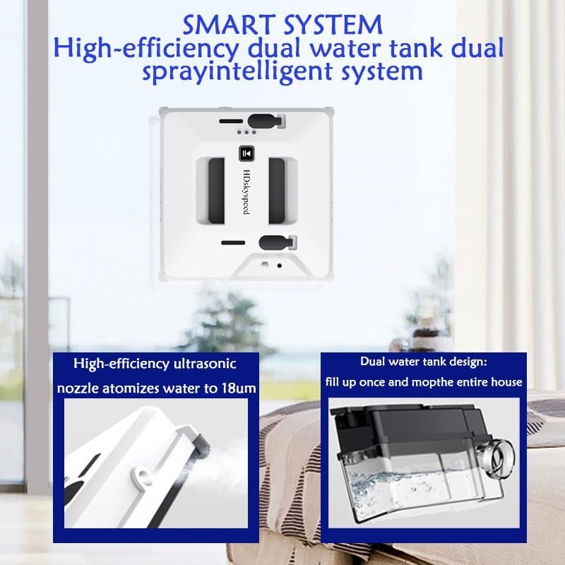 Window Cleaning Robot,Window Washer – AI Electric Vacuum Cleaner for inside and Outside, Robotic Aspiradora with Advanced Navigation