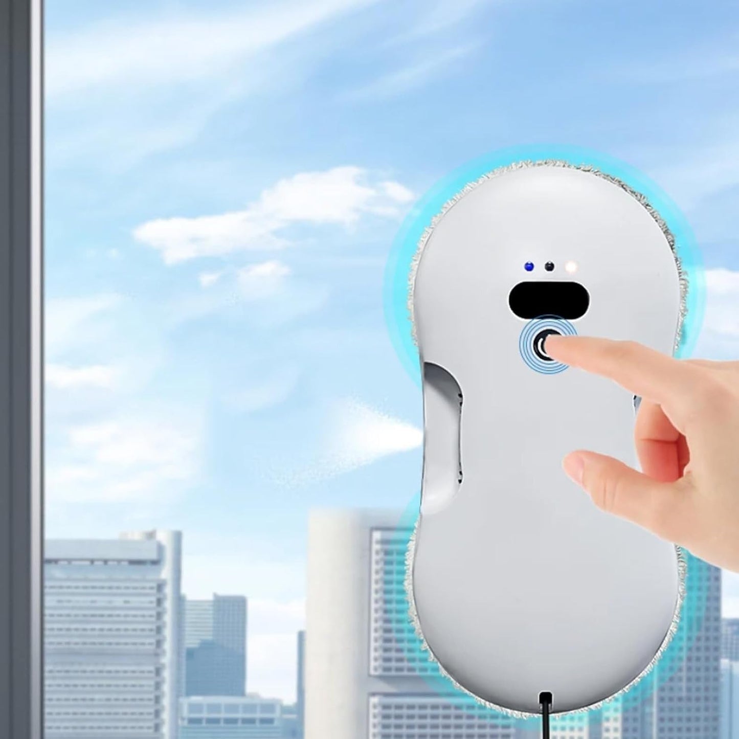 Electric Window Cleaner with Automatic Water Jet Glass Hoover Robotic Remote Control Cleaning Machine Window Cleaner with Water Jet