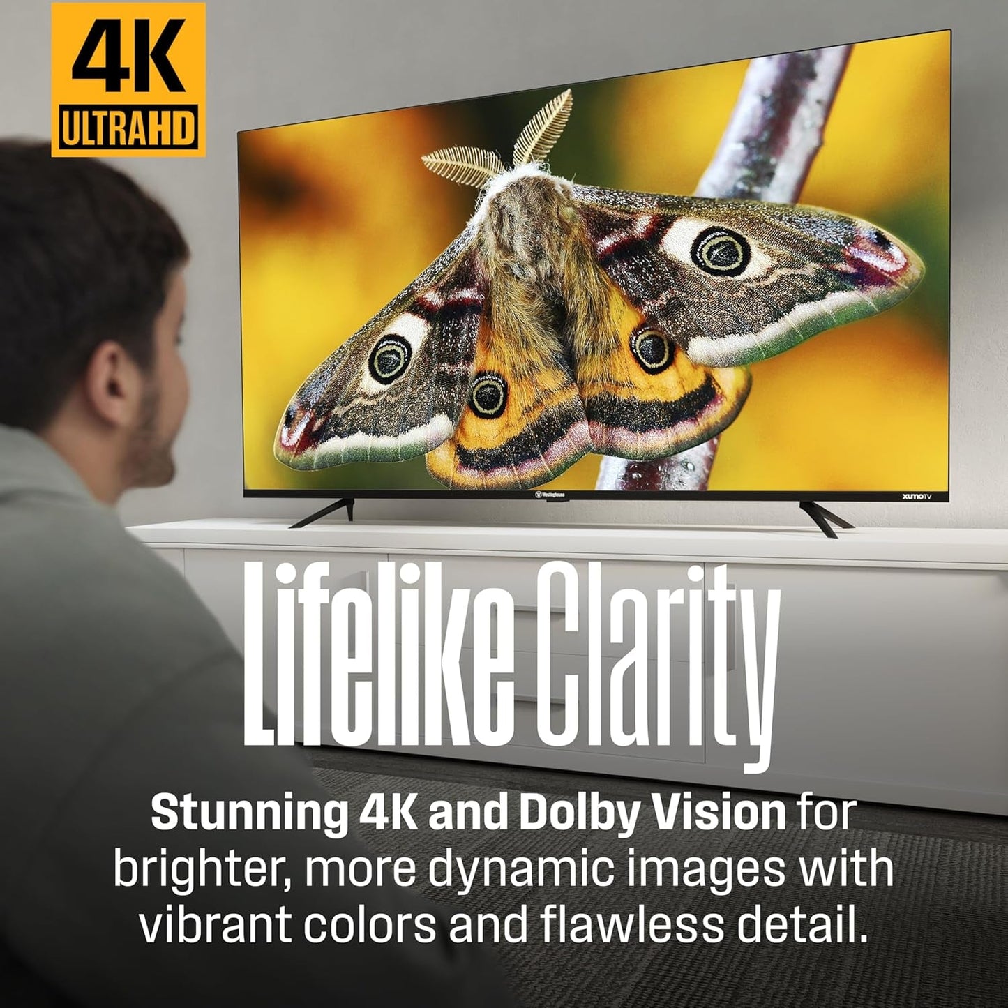 65-Inch Smart TV, 4K UHD Xumo TV W/ HDR10, Voice Remote, Dolby Vision, Edgeless, Flat Screen LED Television W/Apple Homekit, Wi-Fi & Mobile Connectivity