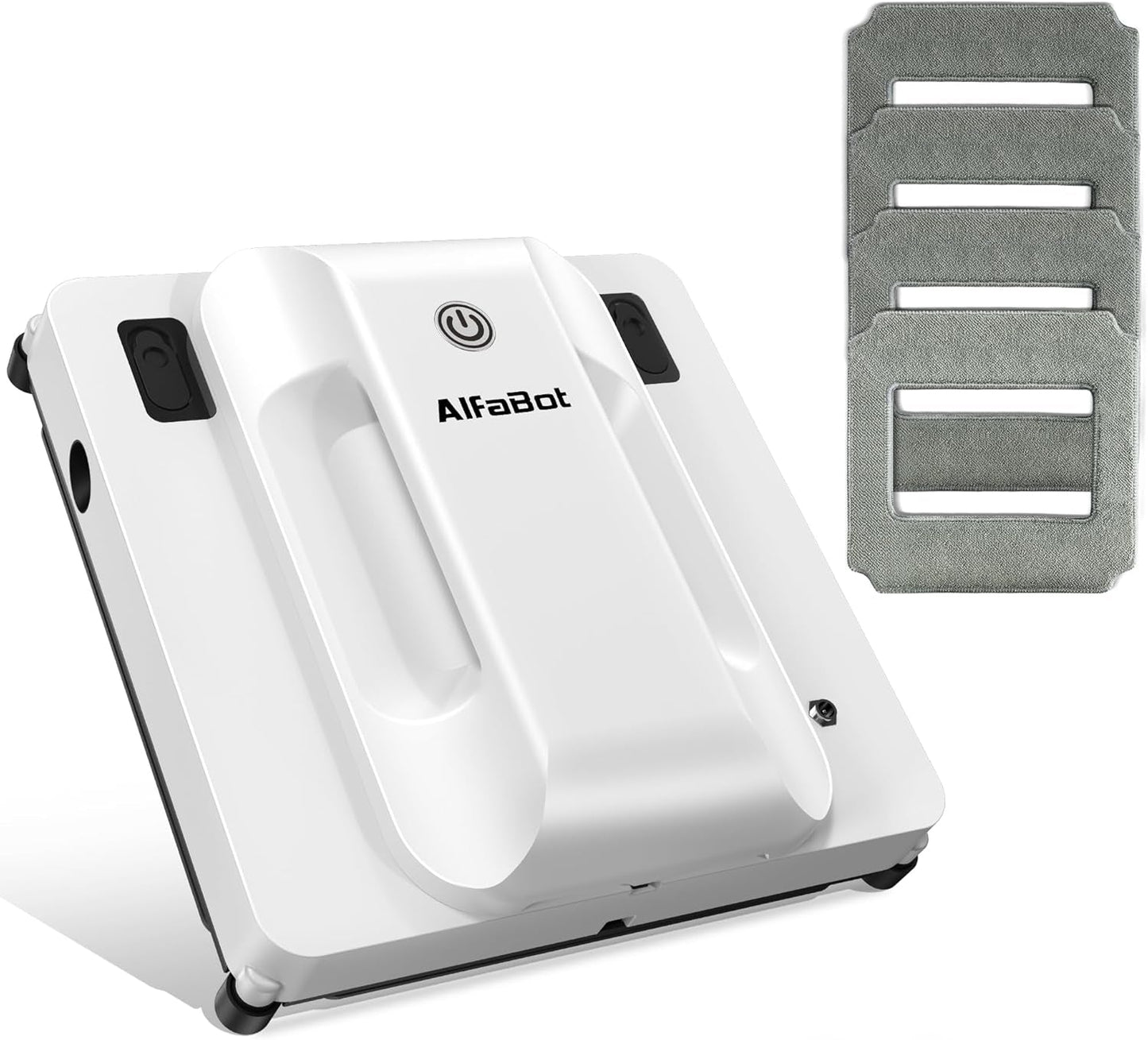 Window Cleaning Robot, Dual Nozzles with Ultrasonic Spray, 5000Pa Window Cleaner Robot with Edge Detection, 3 Intelligent Path Planning, Anti-Slipping System