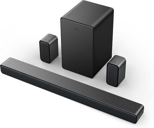 5.1Ch Sound Bar with Wireless Subwoofer (Q6510, 2023 - Model), Dolby Audio, DTS Virtual:X, 430W, Built-In Center Channel Speaker, 2 Rear Surround Sound Speakers, Wall Mount / HDMI Cable Included